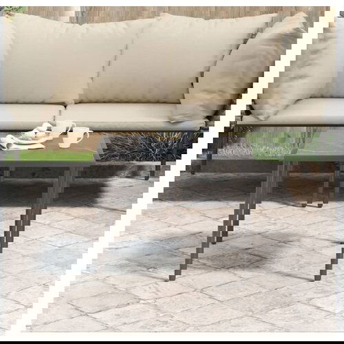 VidaXL Vrtna miza siva 48x48x37 cm jeklo Slike