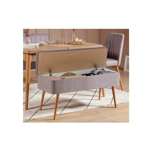 Hanah home Set Trpezarijski sto, 2 trpezarijske stolice i klupa Vina 0701 3, Svijetlosivi Cene