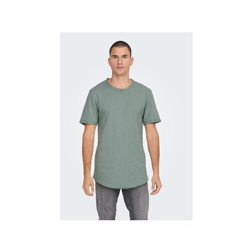 Only &amp;amp; Sons Majica 22017822 Zelena Long Line Fit Slike