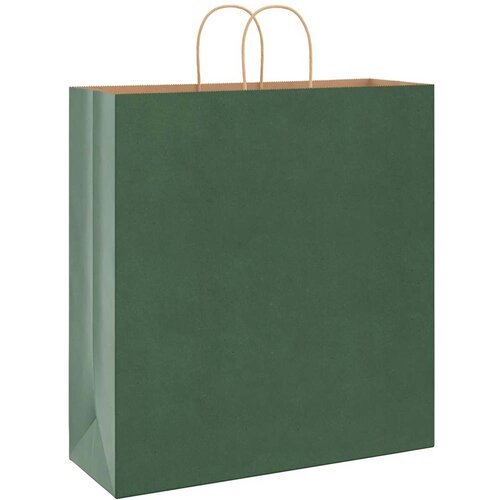 Papirnate vrećice 250 kom s ručkama zelene 45x17x48 cm Slike