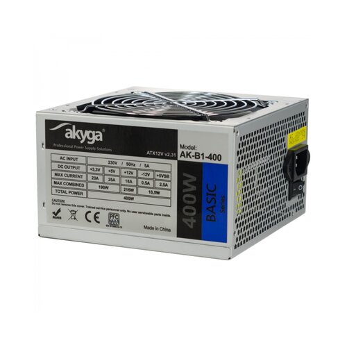 Akyga Power Supply AK-B1-400 Basic 400W, DC 3.3/5/±12V, 1x120, w/o power cord Cijene