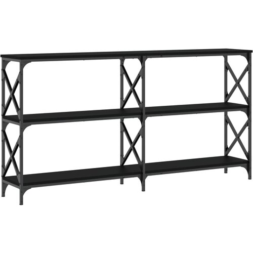 vidaXL Konzolna mizica črna 156x28x80,5 cm inženirski les Cene
