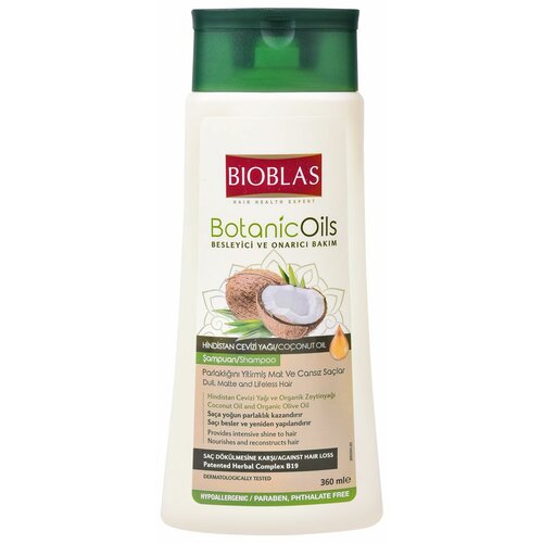 DERMA COS - BIOTA bioblas hranljivi šampon protiv opadanja kose, ulje kokosa i masline, 360ml Slike