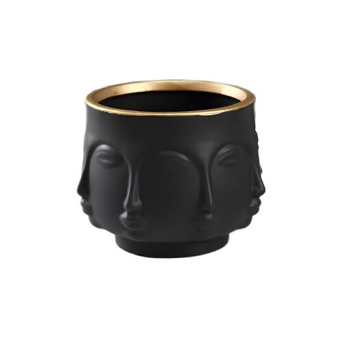 WALLXPERT decorative pot crna keramička saksija CY0391 Slike