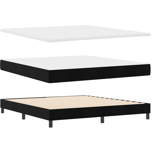 Box spring krevet s madracem Crna 200 x 180 cm Poliester Slike