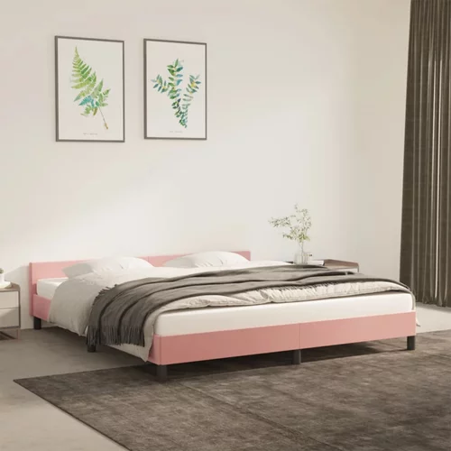  za krevet s uzglavljem ružičasti 180x200 cm baršunasti