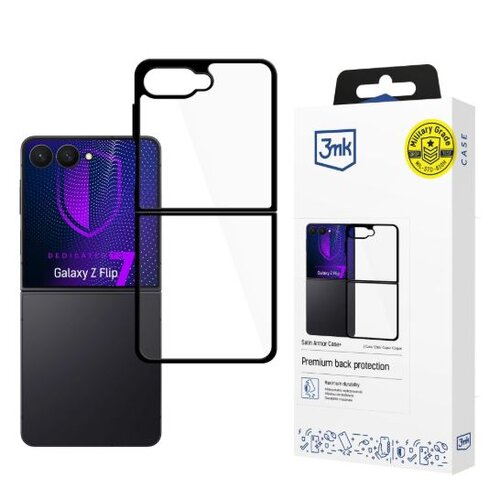 3mk Etui SATIN ARMOR + za Samsung Galaxy Z Flip7 - črn, prozoren Cene