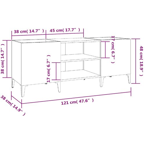  Ormarić za ploče sjajni bijeli 121x38x48 cm konstruirano drvo Bijela 121 x 38 x 48 cm Slike