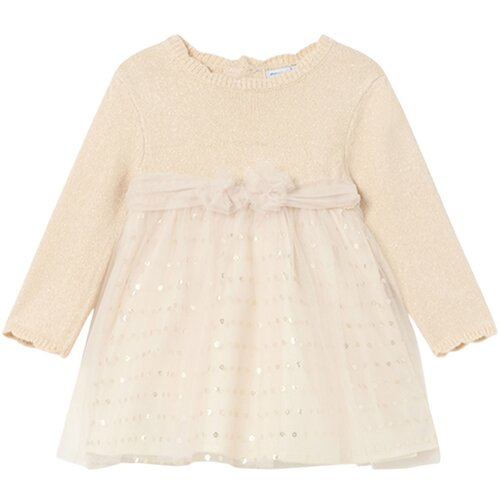 Mayoral otro&scaron;ka oblekica z dolgimi rokavi cardigan bow beige Cene