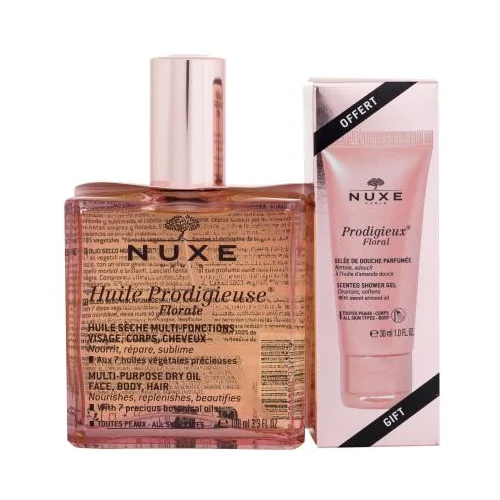 Nuxe Huile Prodigieuse Florale Set suho ulje Huile Prodigieuse Florale Multi-Purpose Dry Oil 100 ml + gel za tuširanje Prodigieux Floral Scented Shower Gel 30 ml za ženske