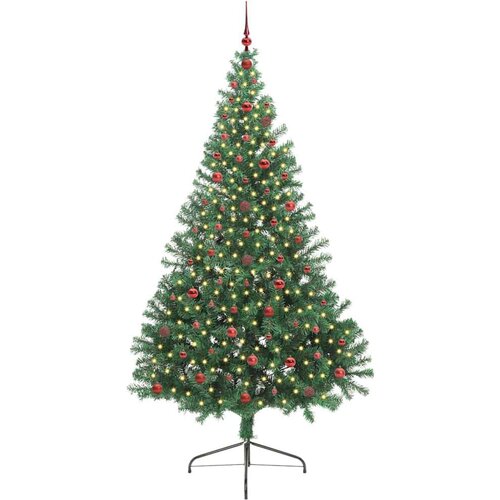 VidaXL Umjetno predsvijetljeno božićno drvce Zelena 240 cm PVC Slike