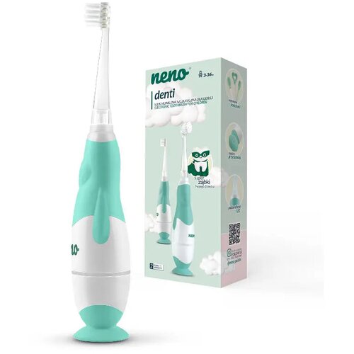 Neno DENTI Električna zobna &amp;scaron;četka za otroke z dodatki (od 3. meseca), zelena Slike