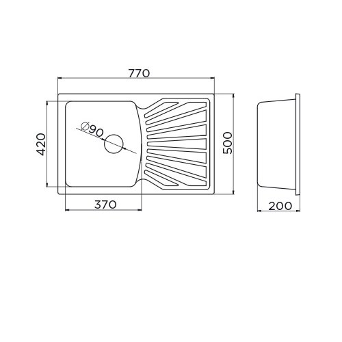 Metalac sudopera xQuadroPlus 770x500 &amp;Oslash;90 - crna Slike