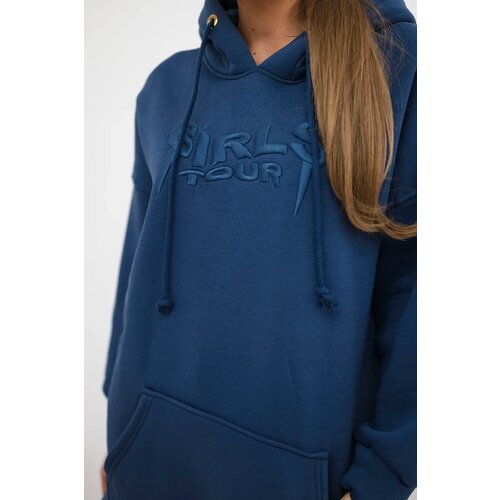 Kesi Insulated sweatshirt with embroidered inscription oversize jeans Cene