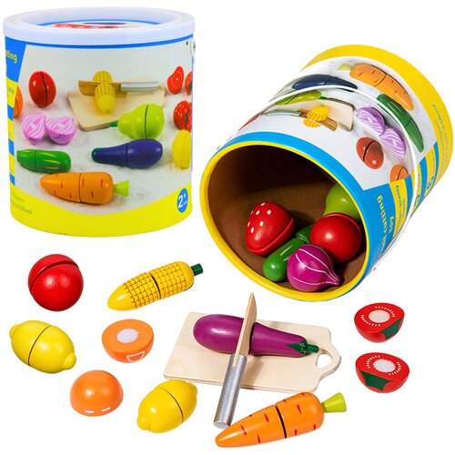  Wooden Fruit Vegetable Chopping Board Safety Knife Bucket Set 13 pcs Cijene