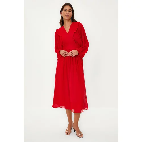 Trendyol Red Chiffon Woven Dress