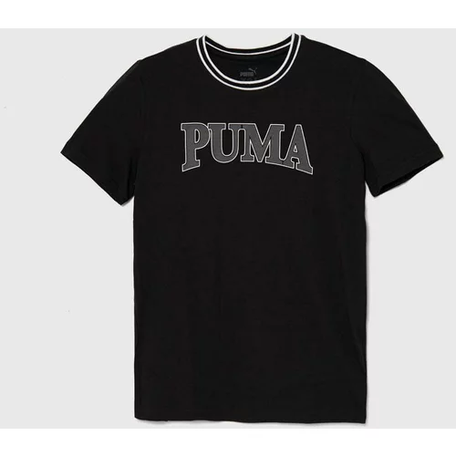 Puma Dječja pamučna majica kratkih rukava SQUAD B boja: crna, s tiskom