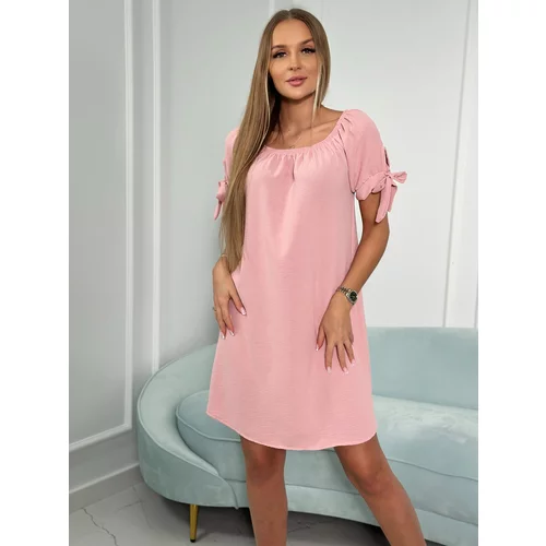 Kesi Dress with tie on the sleeves powder pink