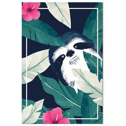  Slika - Sloth in the Tropics (1 Part) Vertical 80x120 Na talijanskom platnu Slike