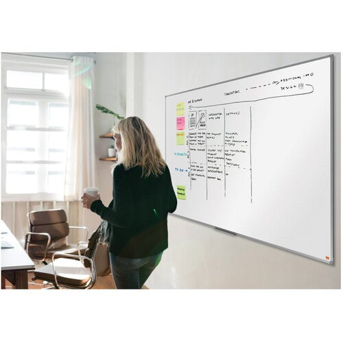  PLOČA MAGNETNA 180X 90CM ALUMINIJSKI OKVIR ESSENCE STEEL NOBO 1915450 BIJELA Slike