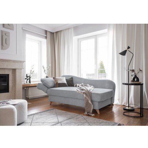 Miuform Svetlo siv ležalnik iz rebrastega žameta (levi kot) Chic Charlotte &amp;ndash; Slike
