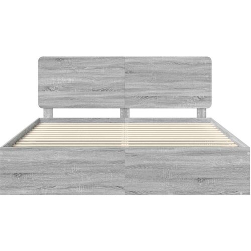  Okvir za krevet s uzglavljem Siva Sonoma 180 x 200 cm Slike