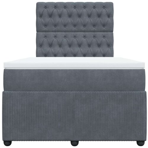 VidaXL Box spring krevet s madracem tamnosivi 120 x 200 cm bar&amp;scaron;unasti Slike