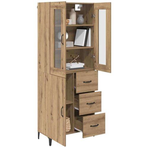 VidaXL Highboard Umjetnički hrast 69,5 x 34 x 180 cm Konstruirano drvo Slike