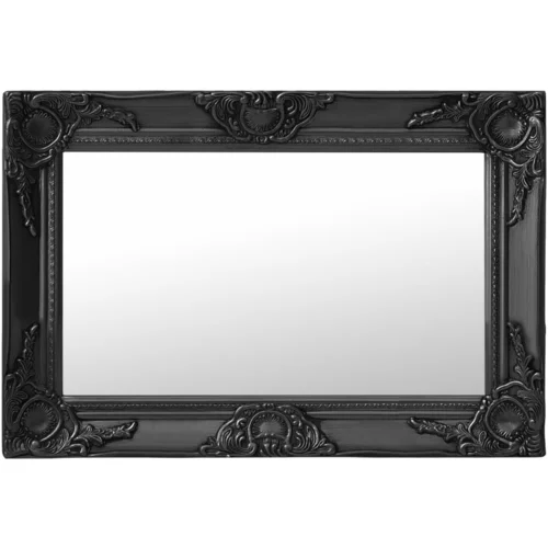 vidaXL Stensko ogledalo v baročnem stilu 60x40 cm črno