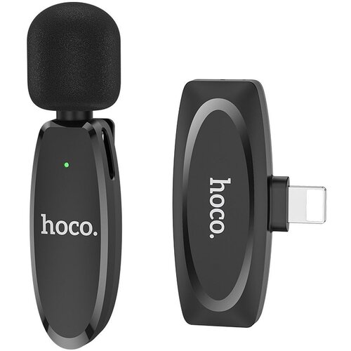 Hoco. brezžični mikrofon za pametni telefon lighting 8 pin za vloge, tiktok, facebook, youtube L15 črn Slike