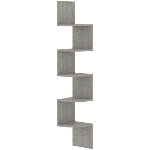 VidaXL Stenska kotna polica betonsko siva 19x19x123 cm inženirski les, (20765417) Slike