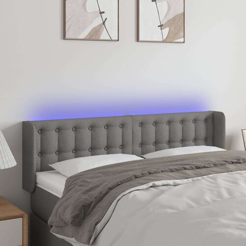  LED posteljno vzglavje temno sivo 147x16x78/88 cm blago, (20737010) Cene
