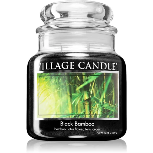 Village Candle Black Bamboo dišeča sveča (Glass Lid) 389 g