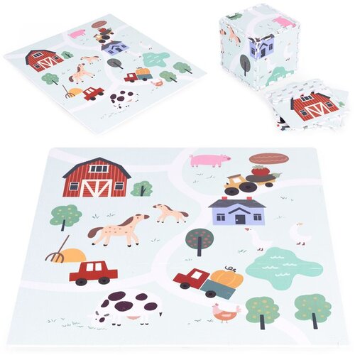 ECO TOYS velika Eva pjenasta podloga za djecu farma,bijela 90,5 x 90,5 cm 21 kom Cijene