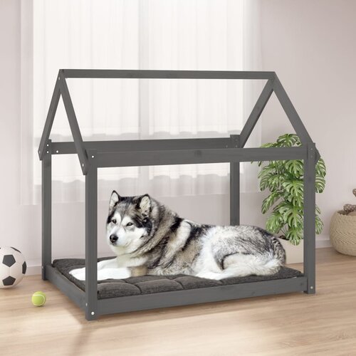 vidaXL Krevet za pse sivi 111x80x100 cm od masivne borovine Cijene