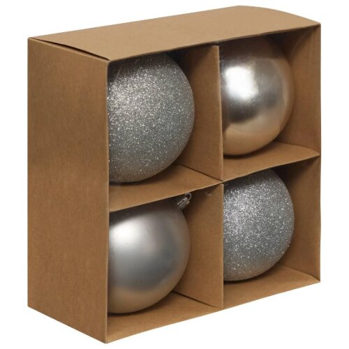 Feeric Set novogodišnjih kugli x4 100mm sort srebrna (207479) Cene