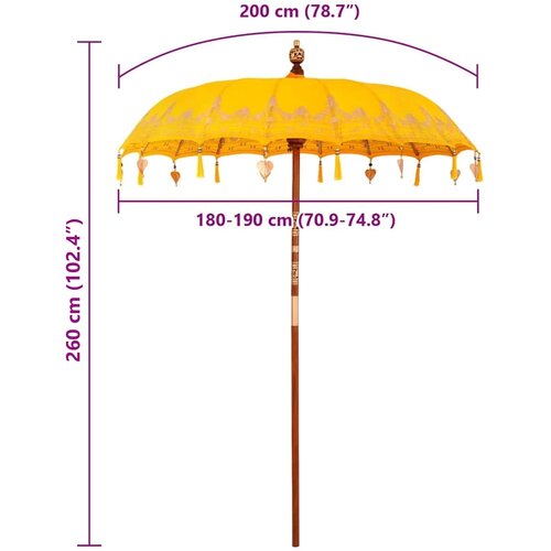  Baline&amp;scaron;ki Parasol Žuta 185 x 185 x 260 cm Slike