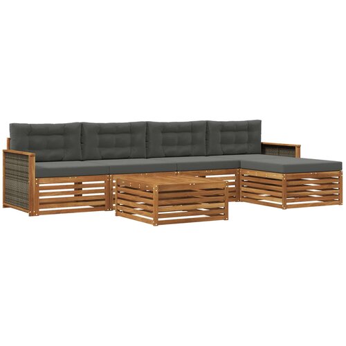 vidaXL Zunanja garnitura za sedenje 6 pcs Naravna in antracitna, (5000270139) Cene