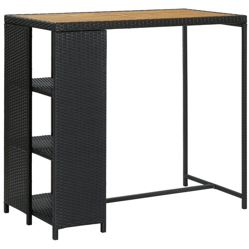 The Living Store Barski stol sa stalkom za pohranu crni 120x60x110 cm poliratan Cijene