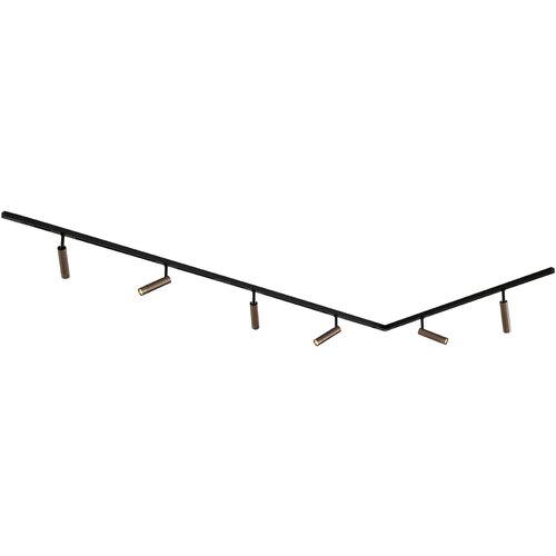 QAZQA Modern railsysteem met 6 spots brons 1-fase - Slimline Uzzy Cene