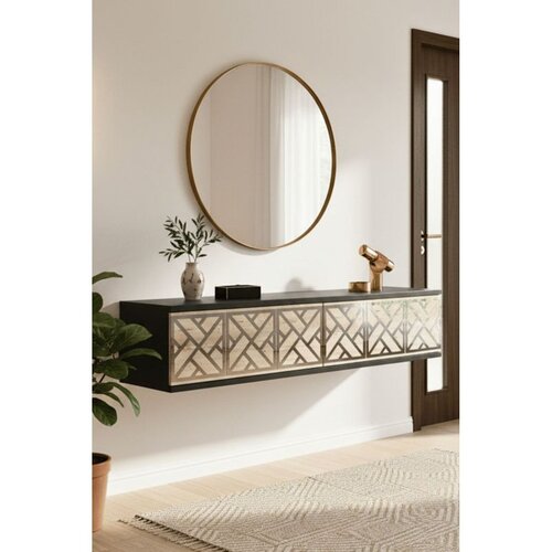 Hanah home komoda Arex 120, 120 cm, antracit / travertin / srebrna Cene