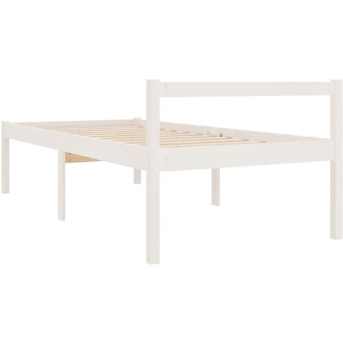  Krevet za starije osobe bijeli 90x190 cm mali masivna borovina Slike