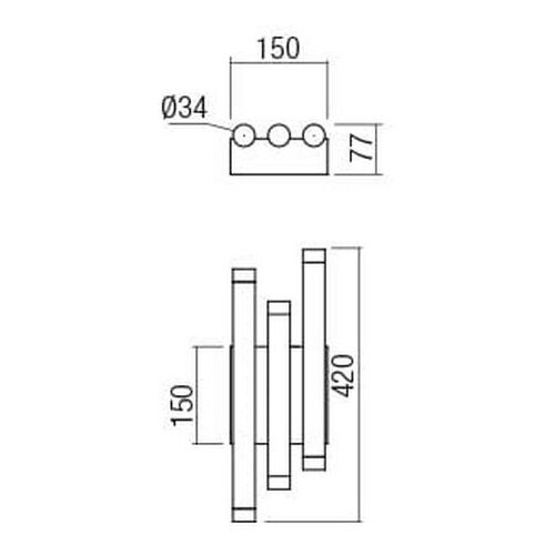  Redo 01-2037 - LED zidno svetlo MADISON 6xLED/4W/230V bakar Slike