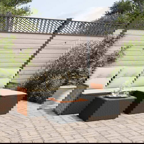 vidaXL Vrtna sedežna garnitura 5-delna z blazinami črn poli ratan Cene