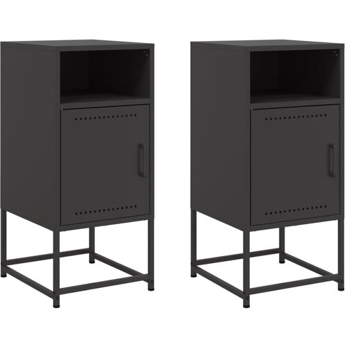 Maison Chic Dvo delni komplet Nočne omarice - Nočne mize črna 36x39x78 cm jeklo, (21690126) Cene