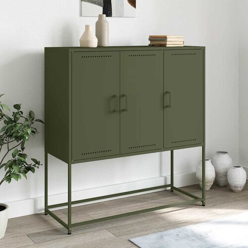 Furnova Visoka omarica olivno zelena 100,5x39x107 cm jeklo, (21919602) Cene