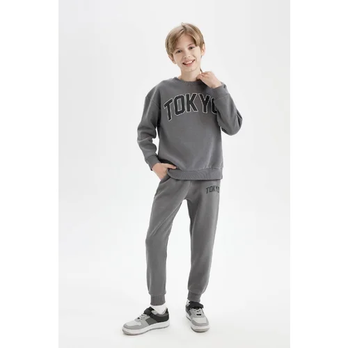 Defacto Boy Printed Elastic Waist Leg Pocket Jogger School Sweatpants