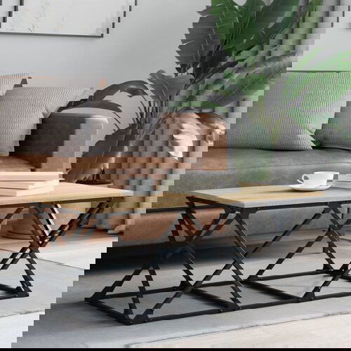 VidaXL Stolić za kavu boja hrasta 100 x 49 x 40 cm konstruirano drvo Slike