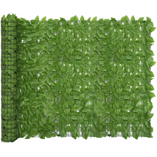vidaXL Balkonsko platno z zelenim listjem 600x150 cm, (20743152)