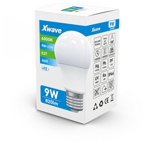 Xwave E27 9W SL-B-A9-4K LED Sijalica 4000K/820Lm,Bela Slike